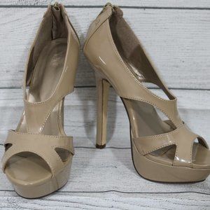Forever 21 Strappy Nude Platform Heels Size 6